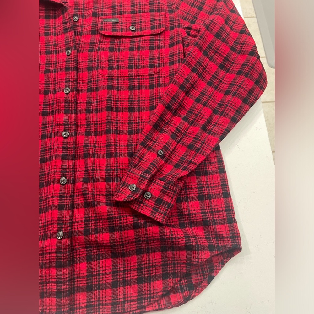 Lauren Ralph Lauren Women Red Black Plaid Flannel Button-Down Shirt Sz S cotton - Picture 13 of 15